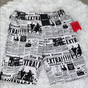 Newspaper biker shorts